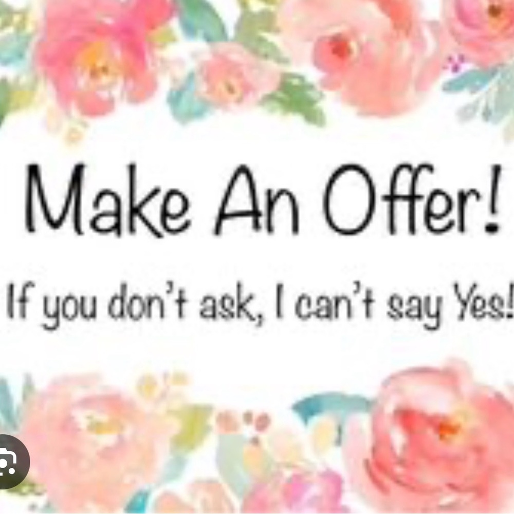 Floral 'Make An Offer' Sign - Pink & Green Watercolor